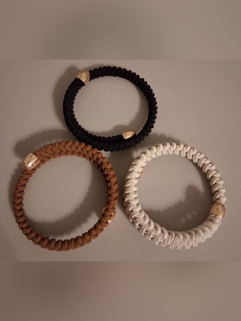 Braided Wrap Bracelets - Black, Brown, White NWT NEW